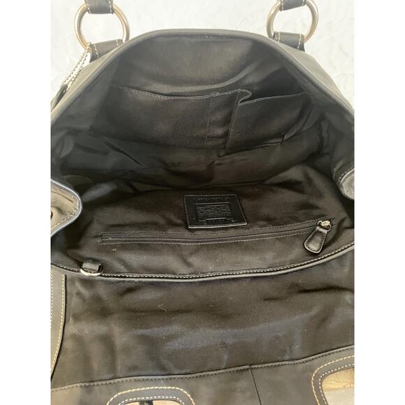 Vtg Coach Hampton soho black Flap Bag F08A11 Satchel/Carryall - Picture 9 of 10